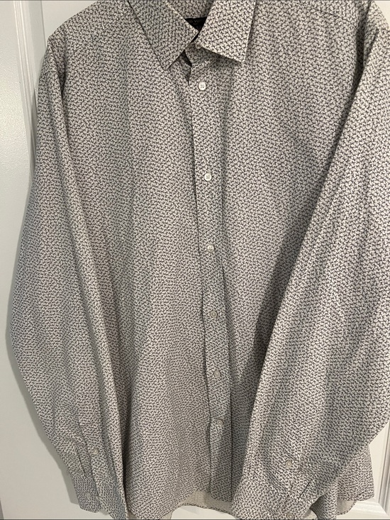 Louis Vuitton Other - Louis Vuitton Men's White and Gray Micro-Print Dress Shirt